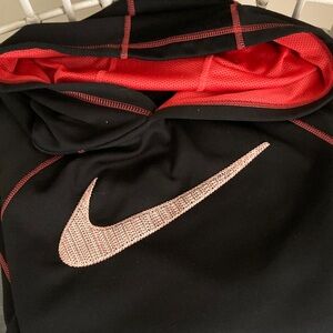 ❤️Nike Black Hoodie with Red Accents Sz M NWOT